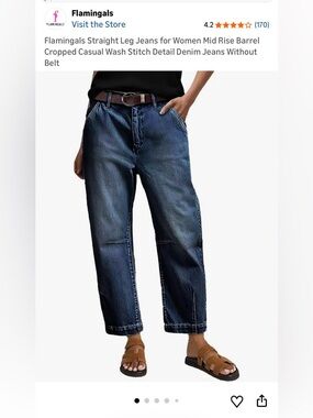 NNT Flamingals Barrel Dark Wash Jeans-S